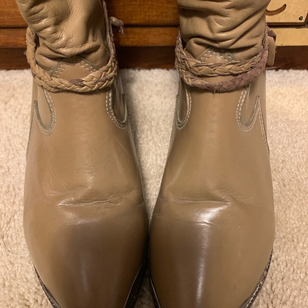 Vintage Leather Zodiac Slouchy Boots. Leather Wra… - image 4